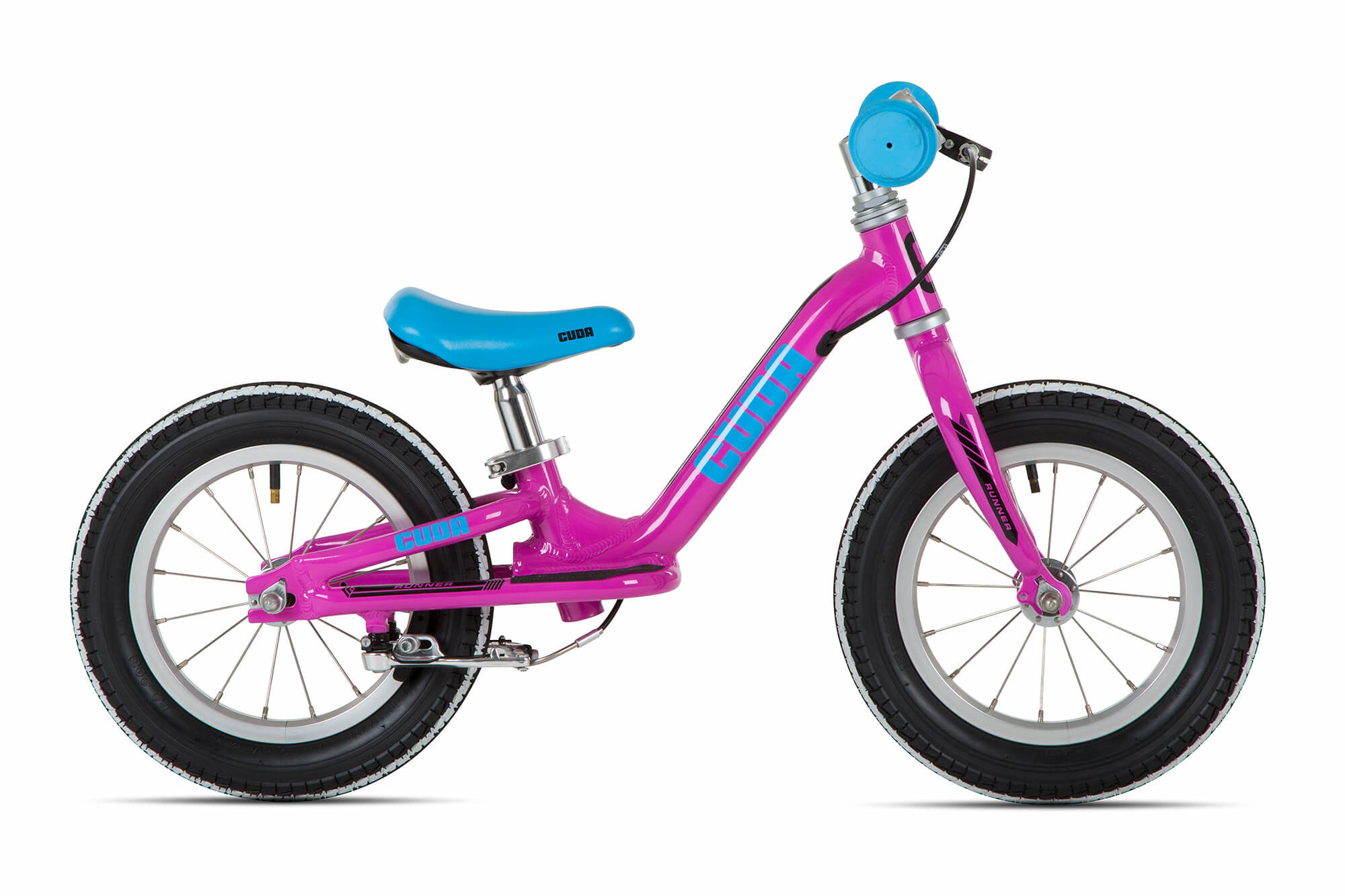 Cuda New Runner Girls Alloy Training Balance Bike, Pink/Blue - 12" Wheel