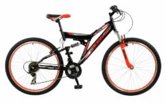Boss Venom Mens Full Suspension Mountain Bike, 18" Frame, 26" Wheel - Black/Red