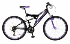 Boss Venom Ladies Full Suspension Mountain Bike, 18" Frame, 26" Wheel - Black/Purple