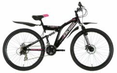 Boss Stealth Ladies Full Suspension Mountain Bike, 26" Wheel, 18.5" Frame - Black/Silver/Pink