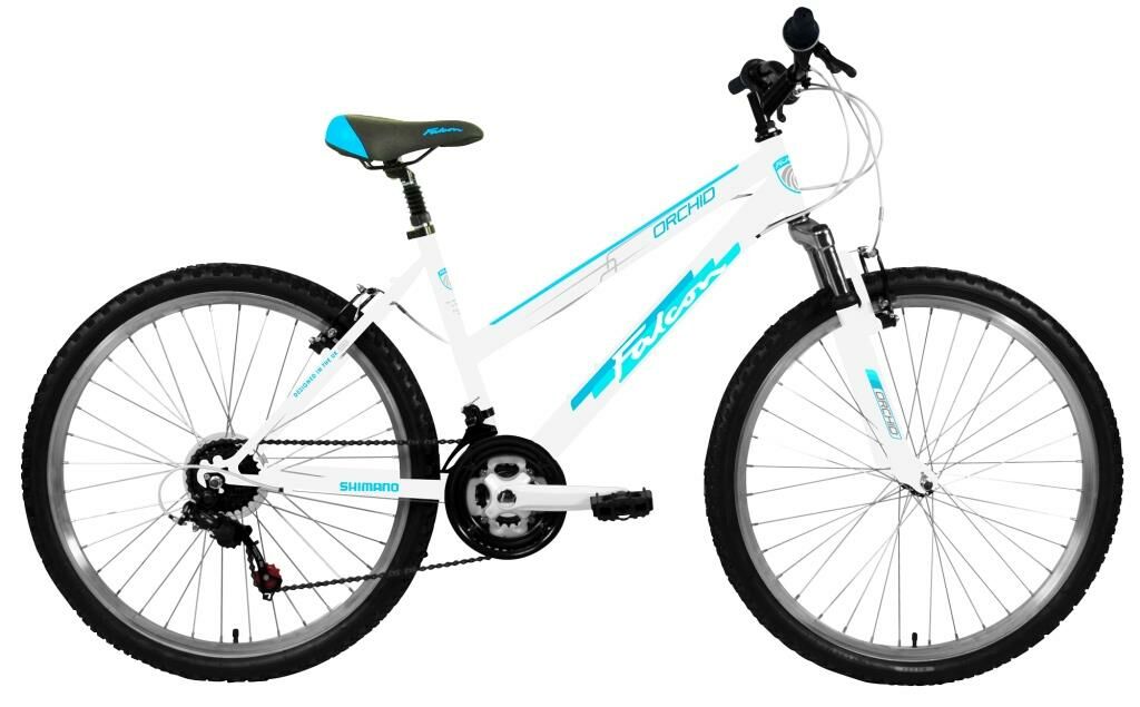 Falcon Orchid Ladies Hardtail Mountain Bike, 17" Frame, 26" Wheel - White/Blue