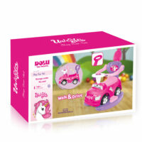 Dolu Unicorn Step Car 4-In-1 Kids Girls Ride On Toy - Pink - Image 4