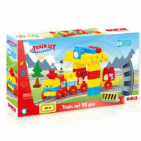 Dolu Multi Colour Kids Building Blocks and Train Set Toy Track - 58 Pcs - Image 2