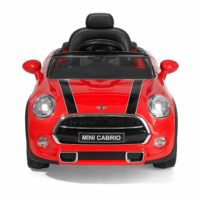 Mini Cabrio Kids Convertible Electric Ride On Car with LED Headlights - Red - Image 3