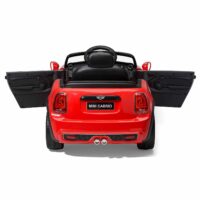 Mini Cabrio Kids Convertible Electric Ride On Car with LED Headlights - Red - Image 6