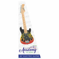 Academy of Music Kids Electric Guitar with Speaker, 30" - Flames - Image 2