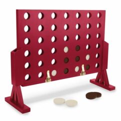 Garden Games 4 In A Row Indoor Outdoor Giant Wooden Kids Game with Carry Bag