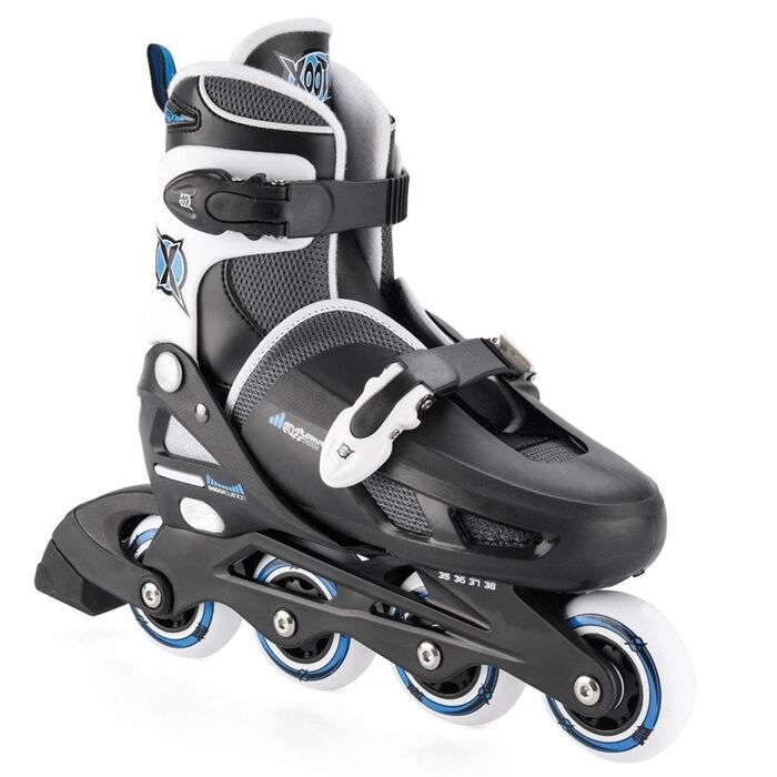 Xootz Kids Junior Inline Roller Skates Shoes, Black - 1 to 4