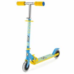 Xootz Kids Junior Girls In-Line Folding Push Scooter with Light Up Wheels - Flower