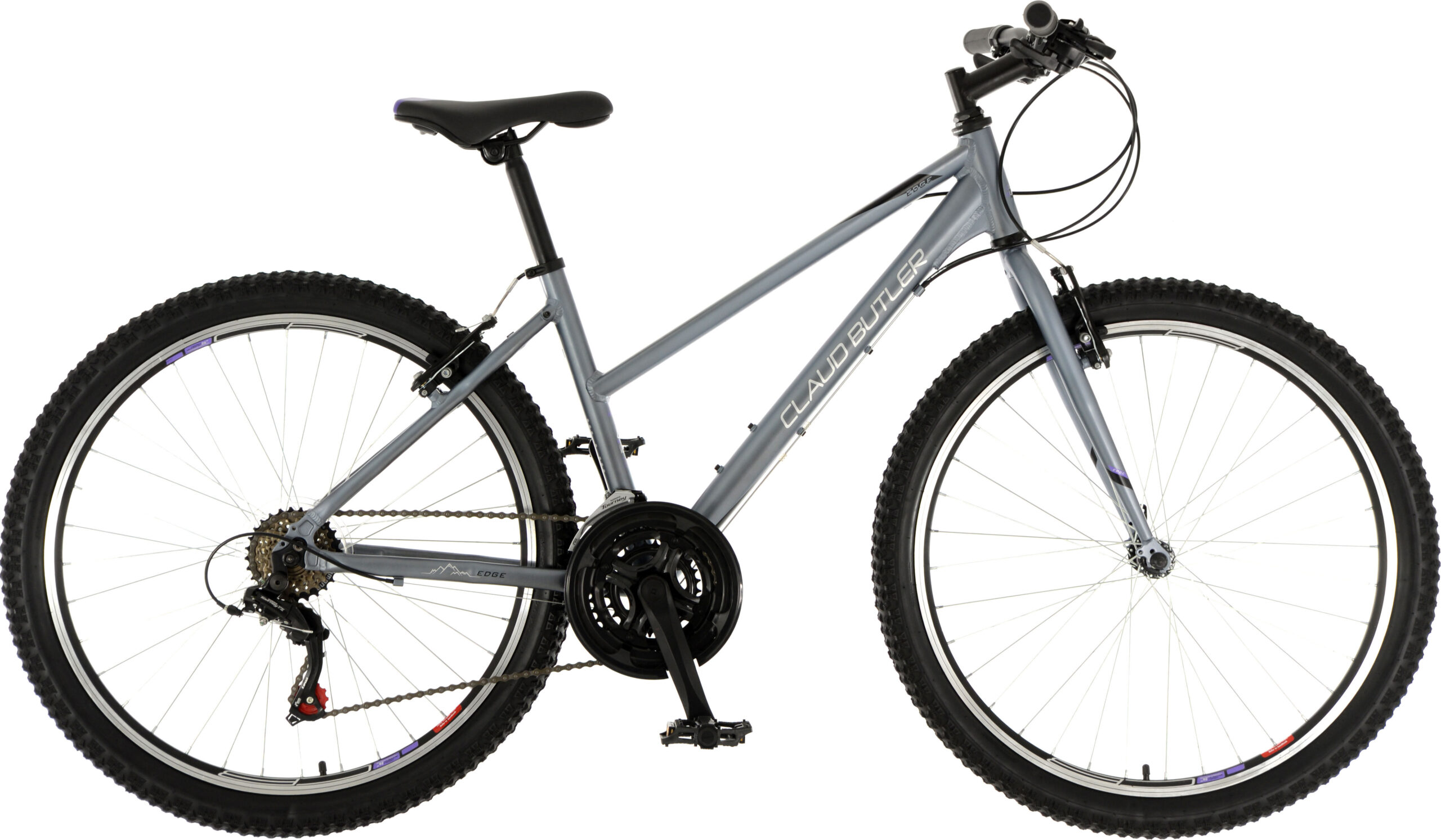Claud Butler Edge Low Step Ladies Mountain Bike, 26" Wheel, 18 Speed - Grey
