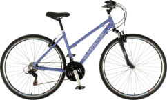 Claud Butler EXP Low Step Ladies Alloy Hybrid Bike, 700c Wheel, 18 Speed - Violet