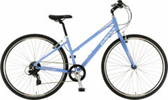 Dawes Discovery 201 Low Step Ladies Hybrid Bike, 700c Wheel, 8 Speed - Pale Blue
