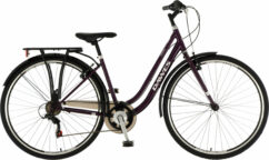 Dawes Sahara Low Step Ladies Commuter Hybrid Bike, 700c Wheel, 6 Speed - Plum