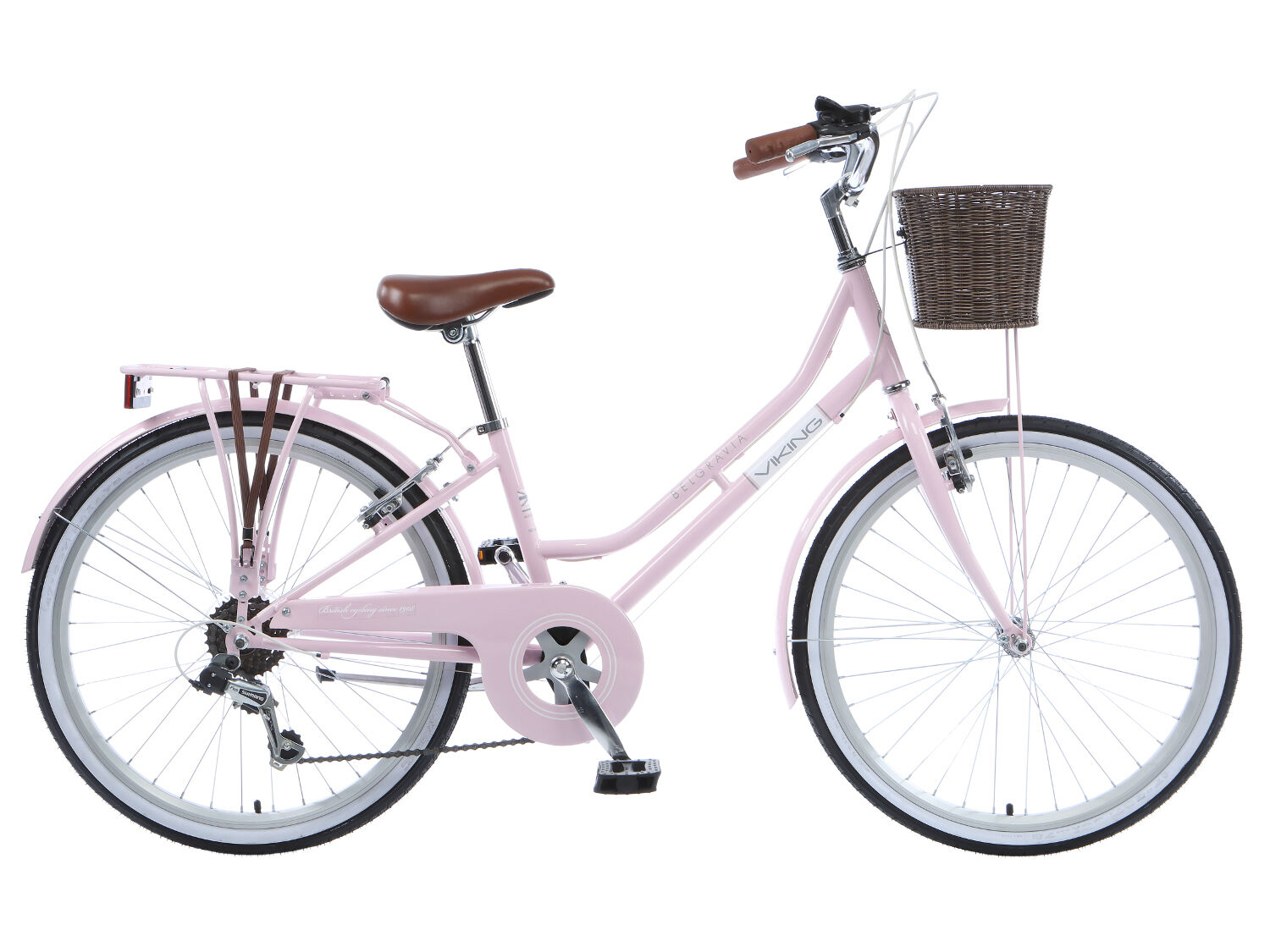 Viking Belgravia Junior Girls Traditional Heritage Bike - 20" Wheel, 11" Frame, 6 Speed - Pink