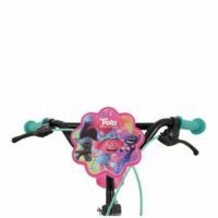 Dreamworks Trolls 2 World Tour 14" Girls Bike, Single Speed, Stabilisers - Black/Pink - Image 2