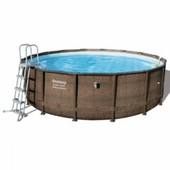 Bestway 14' x 42" Steel Pro Deluxe Pool Set - Rattan Effect