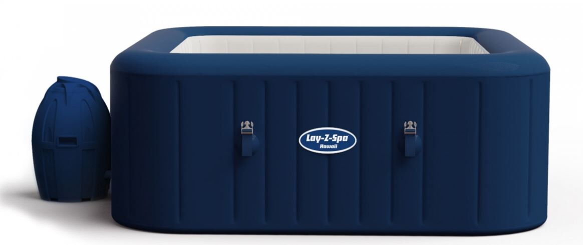 Lay-Z-Spa Hawaii AirJet Outdoor Inflatable Hot Tub Jacuzzi - Blue