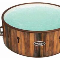 Lay-Z-Spa Helsinki AirJet Plus Outdoor Inflatable Hot Tub Jacuzzi - Wood Vinyl - Image 2
