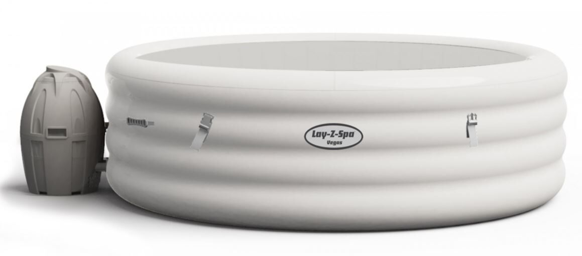Lay-Z-Spa Vegas AirJet Outdoor Inflatable Hot Tub Jacuzzi - White