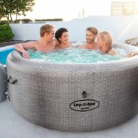 Lay-Z-Spa Cancun AirJet Outdoor Inflatable Hot Tub Jacuzzi - Grey Rattan - Image 3