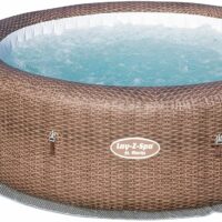 Lay-Z-Spa St. Moritz AirJet Outdoor Inflatable Hot Tub Jacuzzi - Brown Rattan - Image 2