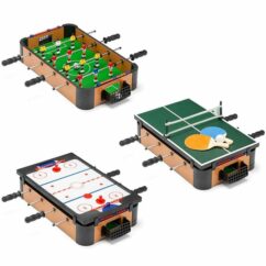 Toyrific 3 In 1 20" Mini Games Table - Table Tennis, Air Hockey, Table Football