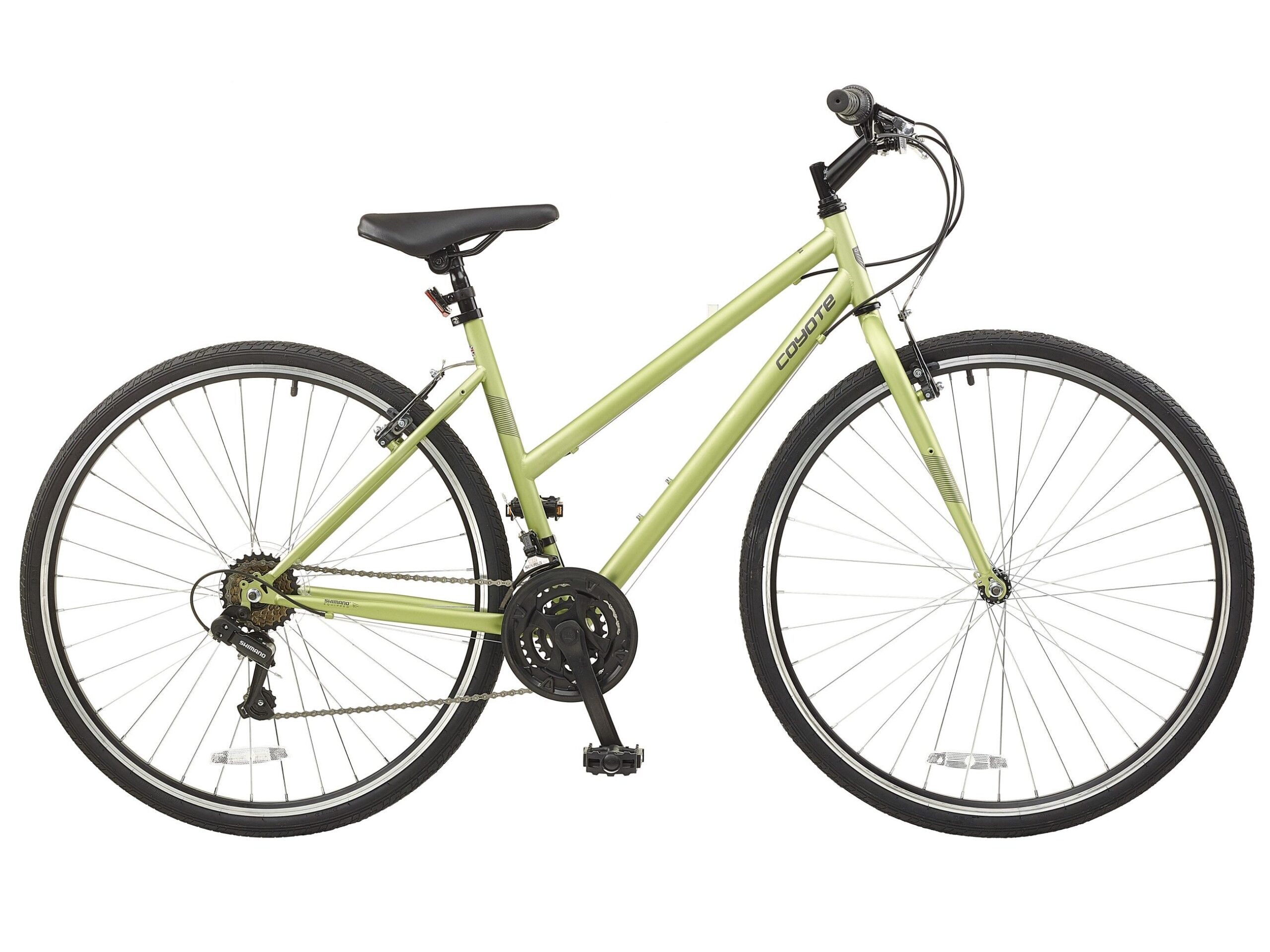 Coyote Prima Ladies Trapeze Hybrid Bicycle, 700c Wheel, 18 Speed - Champagne