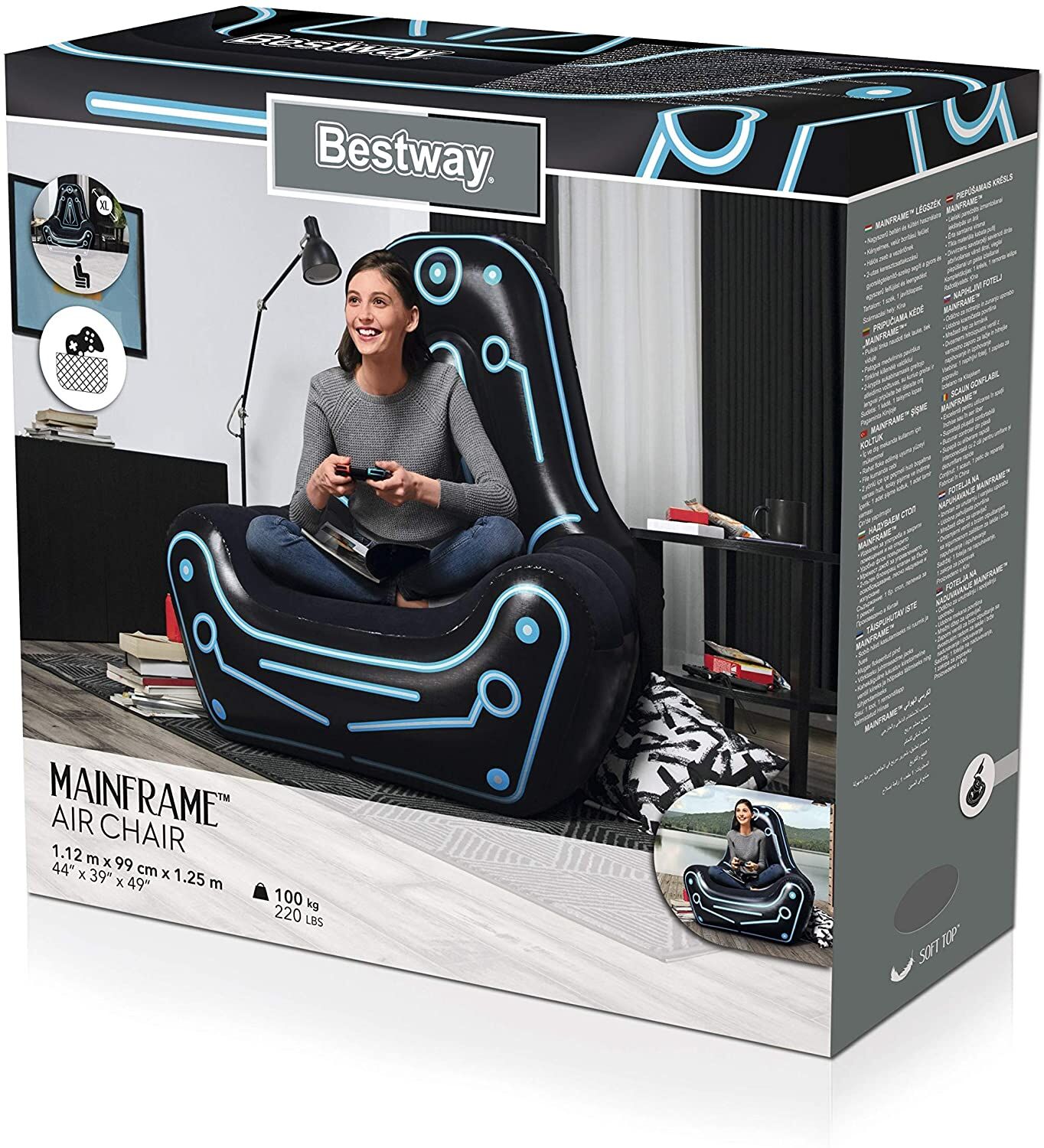 Bestway Gaming Chair, Inflatable Indoor Armchair for Adults and Kids