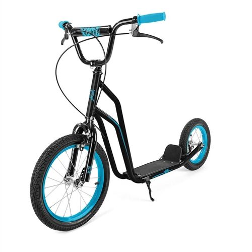 Xootz Kids Steel BMX Scooter w/ Calliper Brakes, 16" Wheels - Black/Blue