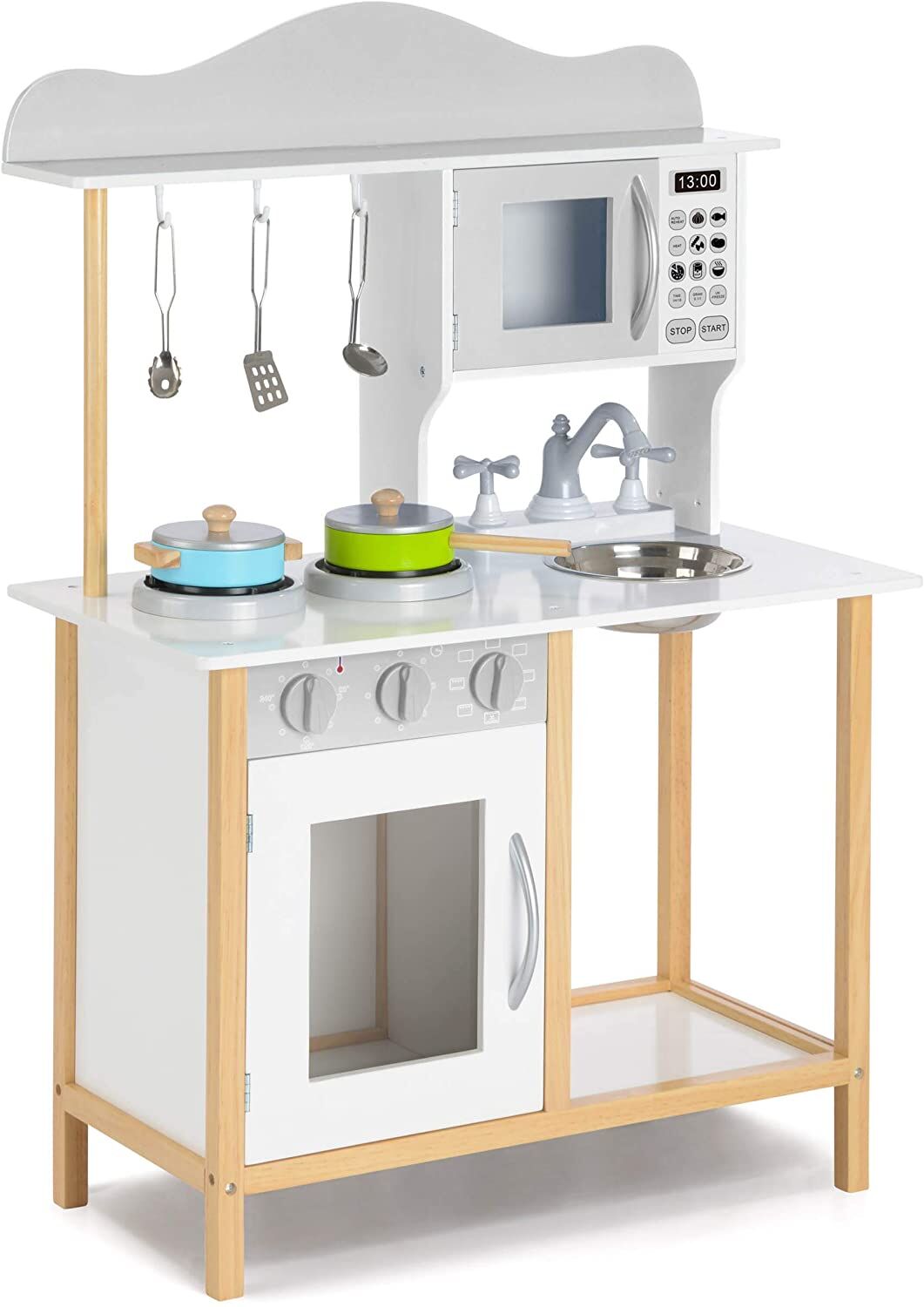 Playhouse Little Sous Chef's, Kids Wooden Playset and Pretend Kitchen Role Play