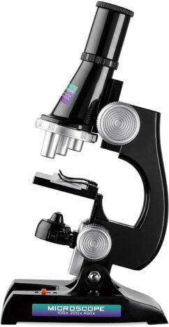 Toyrific Kids Microscope Set Kit with Light and 100x, 200x, 450x Magnification