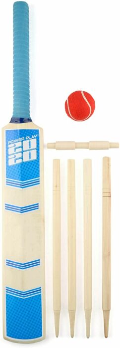 PowerPlay Deluxe Cricket Set with Cricket Bat, Ball, 4 Stumps, Bails and Bag, Size 3 Bat