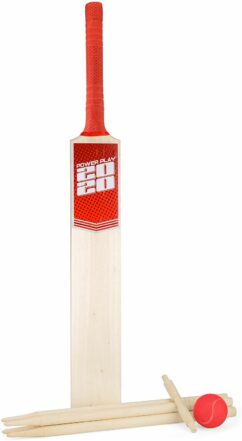 PowerPlay Deluxe Cricket Set with Bat, Ball, 4 Stumps, Bails and Bag, Size 5 Bat