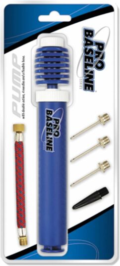 Toyrific Pro Baseline Bike Tyre Ball 2 Way Hand Pump with 4 Inflating Needles and Hose