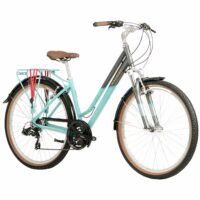 Raleigh Pioneer Trail Low Step Traditional Hybrid Bicycle - Grey/Teal - Image 2