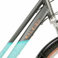 Raleigh Pioneer Trail Low Step Traditional Hybrid Bicycle - Grey/Teal - Image 4