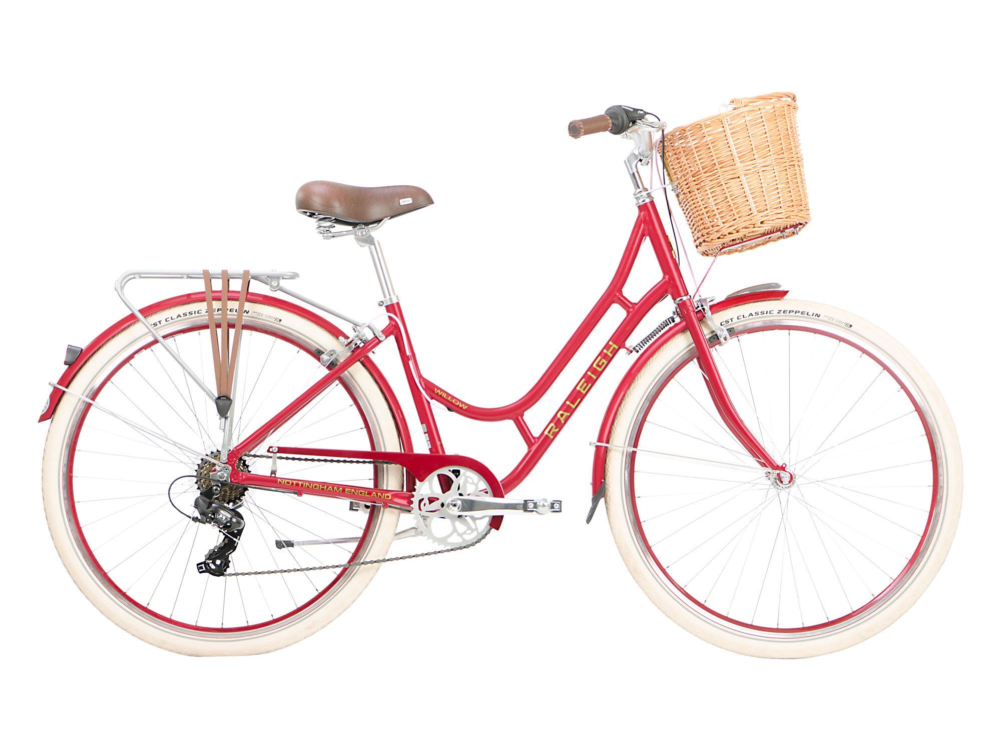 Raleigh Willow Ladies Traditional British Heritage Bicycle, 700c Wheel - Cherry