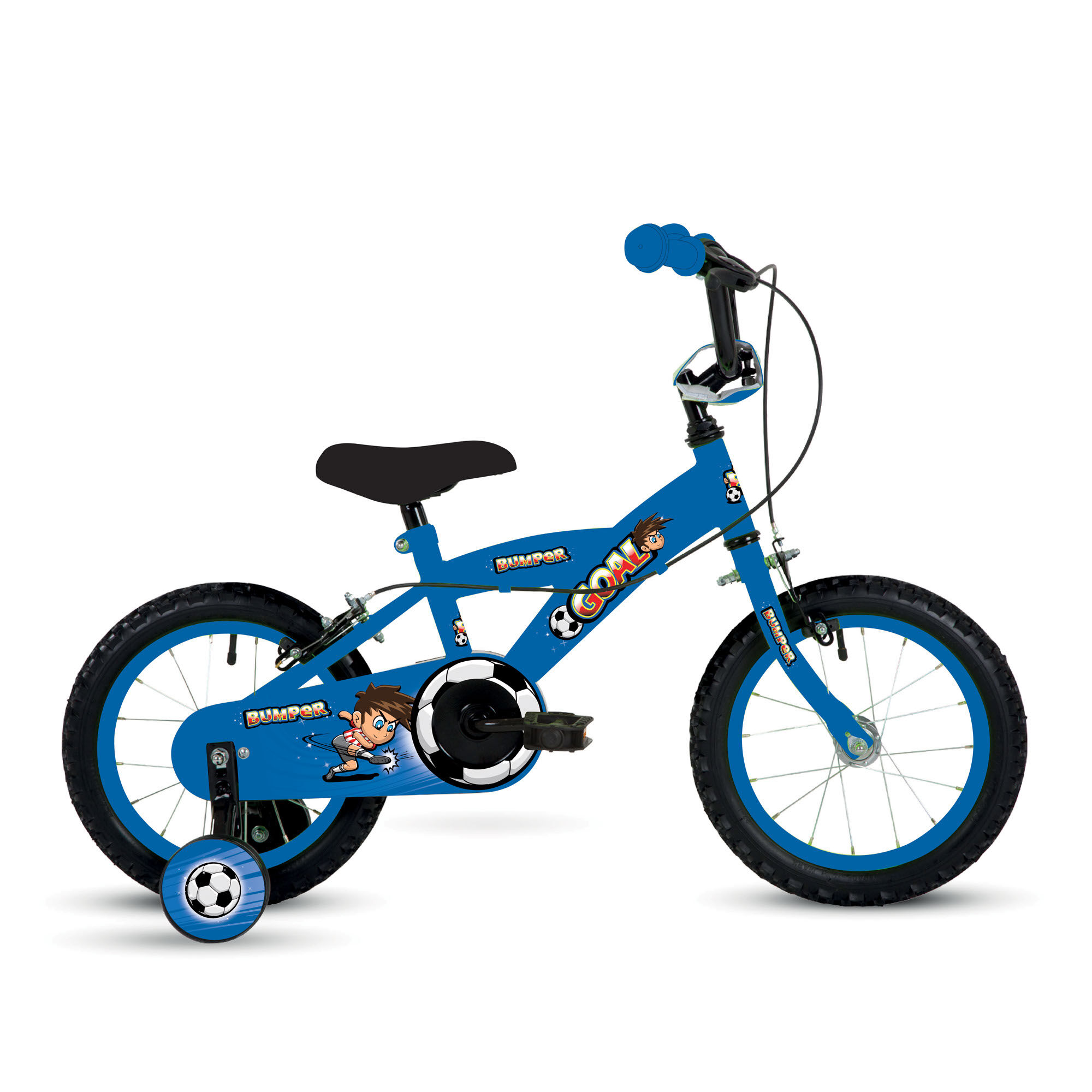 Bumper Goal Children's Boys Bicycle, 16" Wheel - Blue