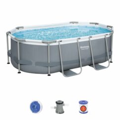 Bestway 10'x6'7x33" Power Steel Oval Pool Set