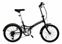 Dallingridge Freedom Folding Commuter Bicycle, 20" Wheel, 6 Speed - Black