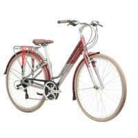 Raleigh Pioneer Grand Tour Low Step Hybrid Bicycle 2021 - Burgundy/Grey - Image 2