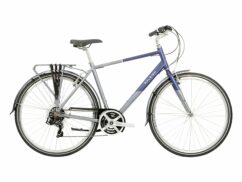 Raleigh Pioneer Tour Crossbar Traditional Hybrid Bicycle - Grey/Blue