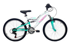 IMPERFECT Basis Vogue Junior Girls Full Suspension Mountain Bike, 24" Wheel - White/Light Green