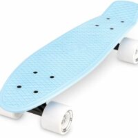 Xootz Kid's Retro Plastic Complete Cruiser Skateboard, Pastel Blue - 22" - Image 2