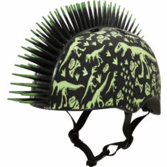 C-Preme Helmet Raskullz T-Rex Bonez Mohawk Toddlers Safety 48-52cm Black Green