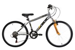 Basis Bolt Boys Hardtail Mountain Bike, 24" Wheel - Grey/Orange