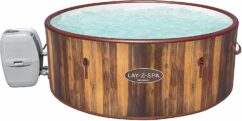 Lay-Z-Spa Hot Tub Helsinki Inflatable 180 AirJet Wood Effect Heated Outdoor