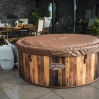 Lay-Z-Spa Hot Tub Helsinki Inflatable 180 AirJet Wood Effect Heated Outdoor - Image 2