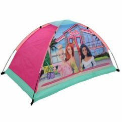 Barbie Tent Dream Den Kids Girls Themed Play Nap with Airbed and Lights Pink