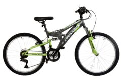 Dallingridge Crossbow Junior Full Suspension Mountain Bike, 24" Wheel - Graphite/Lime